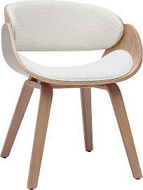 Design-Stuhl aus weißem Stoff mit