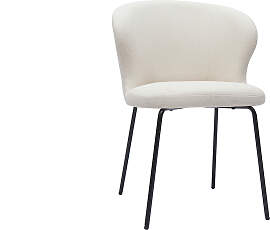 Design-Stuhl aus weißem Stoff mit