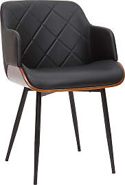 Design-Stuhl in Schwarz und Walnuss LUCIEN