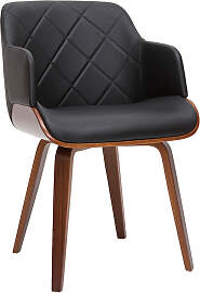 Design-Stuhl in Schwarz und Walnuss LUCIEN