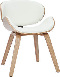 Design-Stuhl in Weiß und helles Holz WALNUT