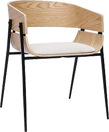 Design-Stuhl schwarz mit dunklem Holz WESS