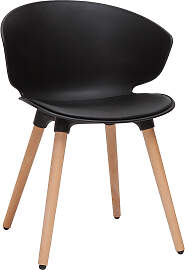 Design-Stuhl schwarz mit hellem Holz WING