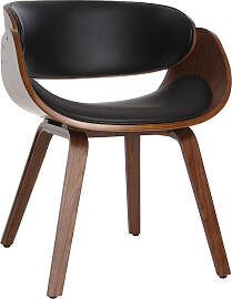 Design-Stuhl Schwarz und dunkles Holz Nussbaum BENT