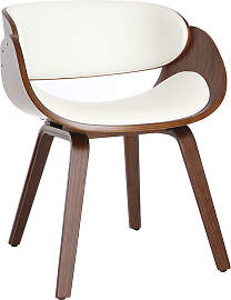 Design-Stuhl Weiß und dunkles Holz Nussbaum BENT