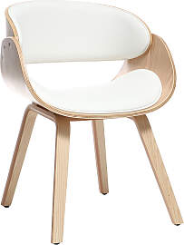 Design-Stuhl Weiß und helles Holz BENT