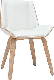 Design-Stuhl weiß und helles Holz MELKIOR