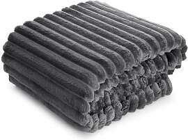 Design91 Kuschelige Decke mit Streifenmuster,