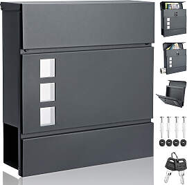Designer Briefkasten mit Sichtfenster Anthrazit