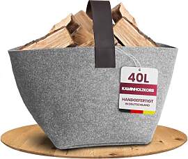 Designer Kaminholzkorb Filz aus Premium Wollfilz