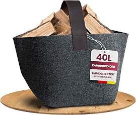 Designer Kaminholzkorb Filz aus Premium Wollfilz