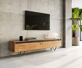 Designer-Lowboard Stonegrace 200 cm Akazie Natur