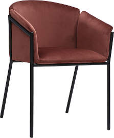 Designer-Stuhl aus rotem Samtstoff Terrakotta und