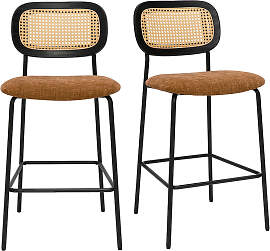 Designhocker aus Samtstoff in verbrannter Erde