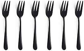 Dessertgabel-Set 6-teilig – schwarze Farbe –