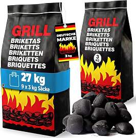 Deuba® 27 kg Grillbriketts 9 x 3 kg Holzkohle
