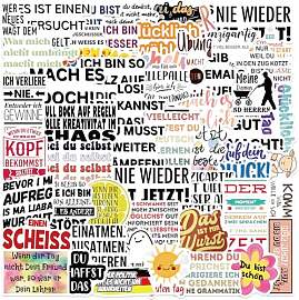 Deutsche Motivations Aufkleber |50 Stück Deutsch