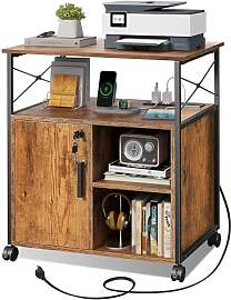 DEVAISE Druckertisch mit Ladestation,