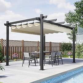 Devoko Aluminium Pergola 3x4 mit Schiebedach,