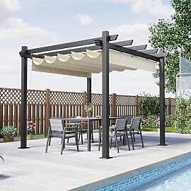 Devoko Aluminium Pergola mit Schiebedach,