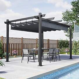 Devoko Aluminium Pergola mit Schiebedach,