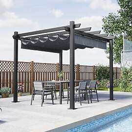 Devoko Aluminium Pergola mit Schiebedach,