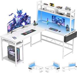 Devoko Gaming Tisch Eckschreibtisch 160x120 cm -