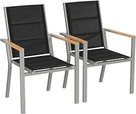 Devoko Gartenstuhl Set 2, Stapelbare Aluminium