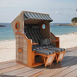 deVries Pure Wave XL Strandkorb Geflecht/Pinie