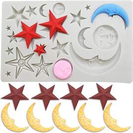 Dewocke Mond & Stern Silikonformen, 3D Kuchen