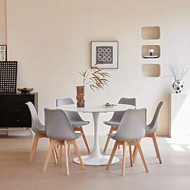 DEYARNA HOME Esszimmergruppe mit 6 Essstühlen,