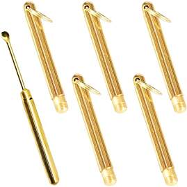 DGHEGDUI 6 Goldene Mini-Löffel, Faltbarer