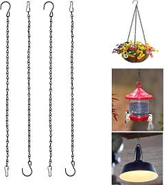 DGN 4 Stück Ketten Schwarz zum Aufhängen, 50 cm