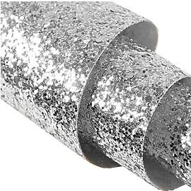 DHHOUSE Silber Glitzer Tapete, Pailletten Glitzer