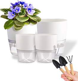 DHSUN 4 stücke Blumentopf Weiß Kräutertopf