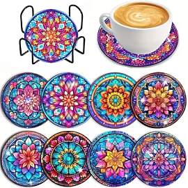 Diamond Painting Untersetzer Mandala mit Halter,8