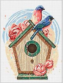 Diamond Painting "Vogelhaus", 30 x 40 cm