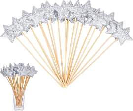 DICOSMETIC 80 Stück Silber Glitzer Stern Cupcake