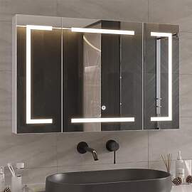DICTAC Spiegelschrank Bad mit LED Beleuchtung und