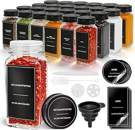 Digank Gewürzgläser Set Eckig 24x120ml –
