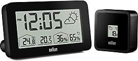 Digitale Braun-Wetterstationsuhr mit Anzeige von