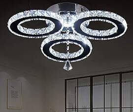 diisunbihuo LED Kristall Deckenleuchte 33x9cm, 3