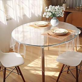 DIKARIYA Durchsichtige Tischdecke Abwaschbar,