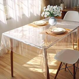DIKARIYA Durchsichtige Tischdecke Abwaschbar,