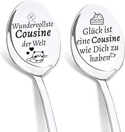 DIKARIYA Geschenk für Cousine, 2er Kaffeelöffel