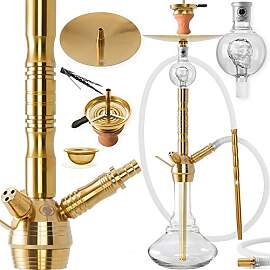 DILAW® Shisha Set Saphir Gold, Edelstahl 75cm