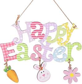 DINGFENG Osterdeko Türschild “Frohe Ostern”