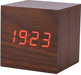 Dioche Digitaluhr, Würfel Wecker 6x6x6cm, Holz