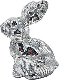 Disco Hasenkugel, Discokugel, Glitzer Hase Deko