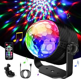 Discokugel, 360° Rotierende Disco Licht Musik